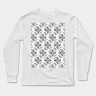 Black and white seamless flower pattern Long Sleeve T-Shirt